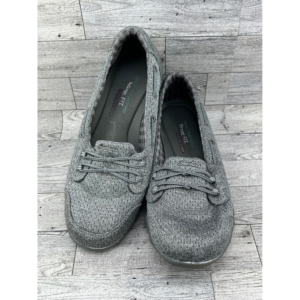 Skechers Relaxed Fit Memory Foam Grey Slip‎ On Loafer Boat Shoes 23839 Womens 9